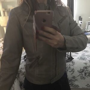 Macys M Studio Faux Leather Gray jacket medium